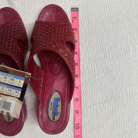 Vintage 1980s Okabashi Red Rose Slip on Jelly Sandals built in foot therapy - Picture 10 of 10